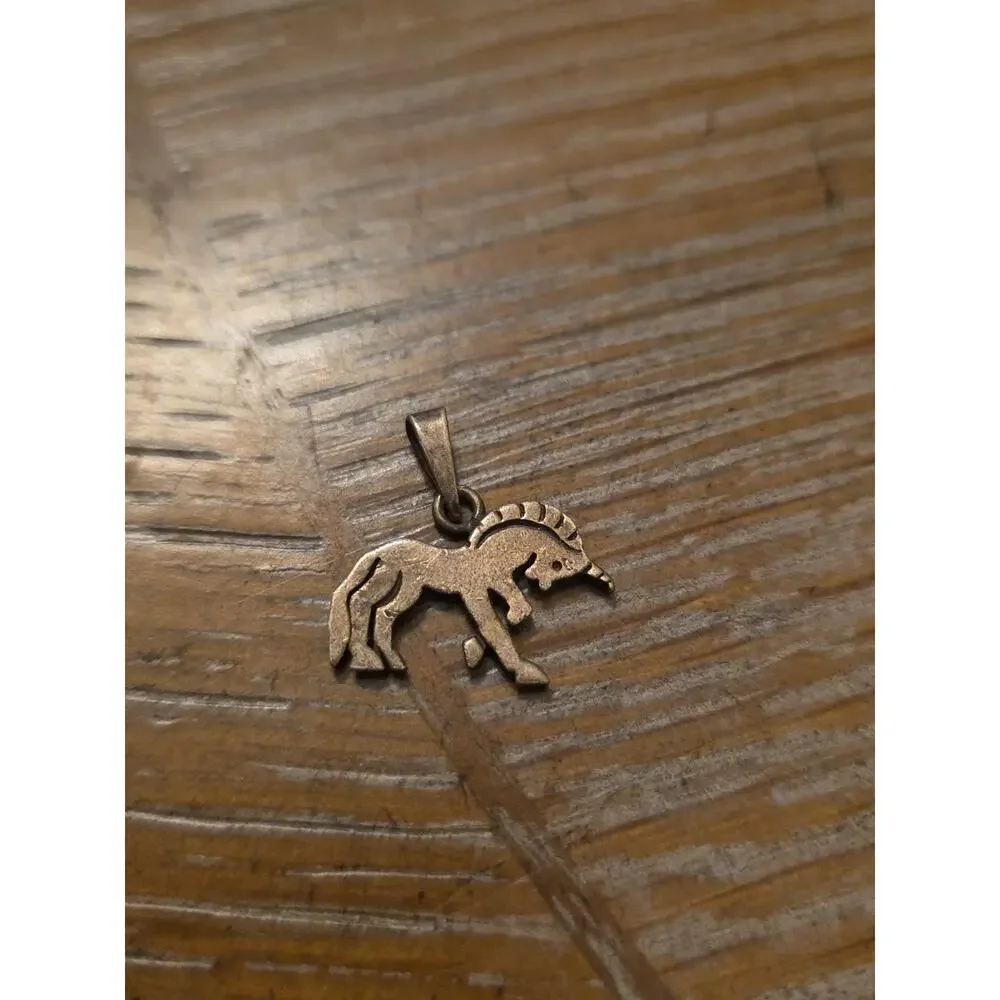 Sterling Silver Unicorn Pendant Charm‎ Vintage Fantasy Mythical - Picture 3 of 16